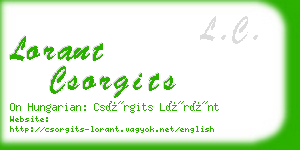 lorant csorgits business card